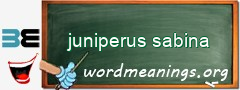 WordMeaning blackboard for juniperus sabina